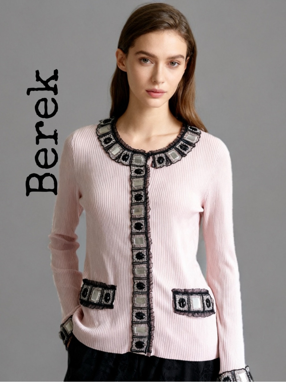 BEREK
Pink Embellished Knit Cardigan for Kids